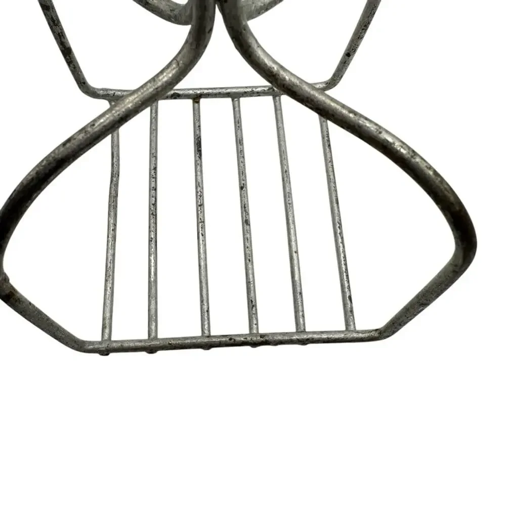 Vintage Potato Masher Wooden Handle Twisted Metal Square Farmhouse Decor 8.75 in